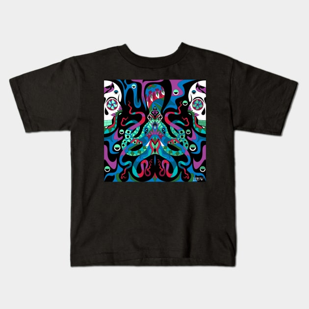 death squid the kraken art of sea Kids T-Shirt by jorge_lebeau